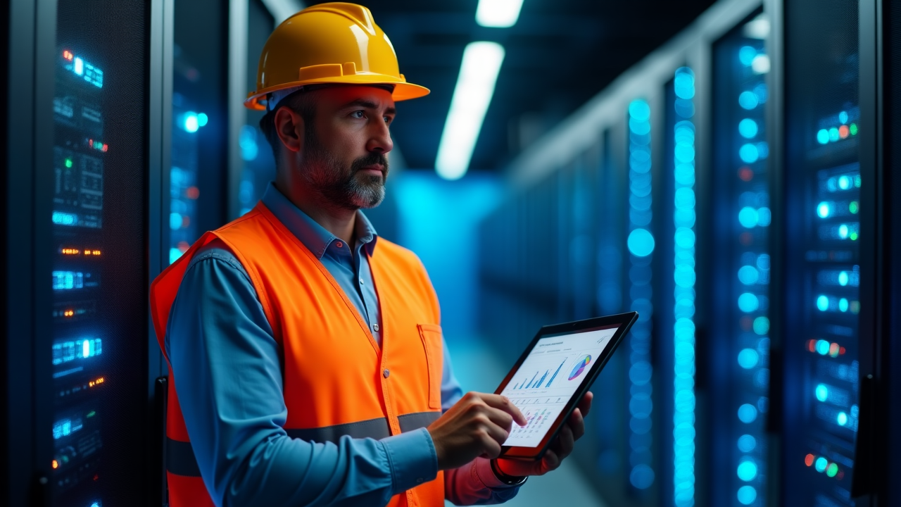 Ingeniero de redes con equipo de pruebas eSIM